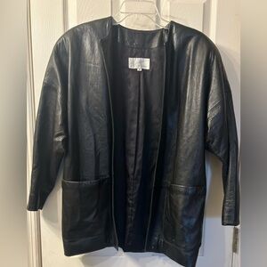 Vintage Bettina By Alicia Herrera Black Leather Jacket size M